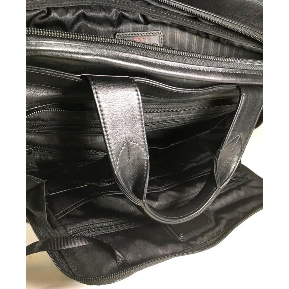 Tumi Bags Tumi Vtg Black Leather Laptop Briefcase Non Tumi